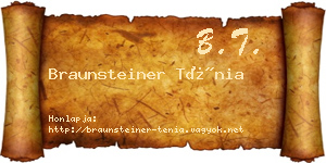 Braunsteiner Ténia névjegykártya